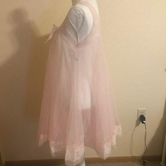 Vintage Perry Small Blush Pink Babydoll Nightgown - Picture 4 of 5